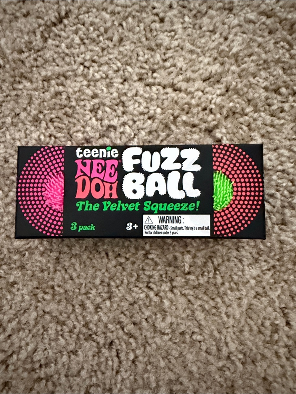 Fuzz Ball Velvet Squeeze - Pink & Green